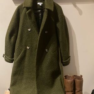 Topshop women’s maxi teddy winter coat with belt (XS)